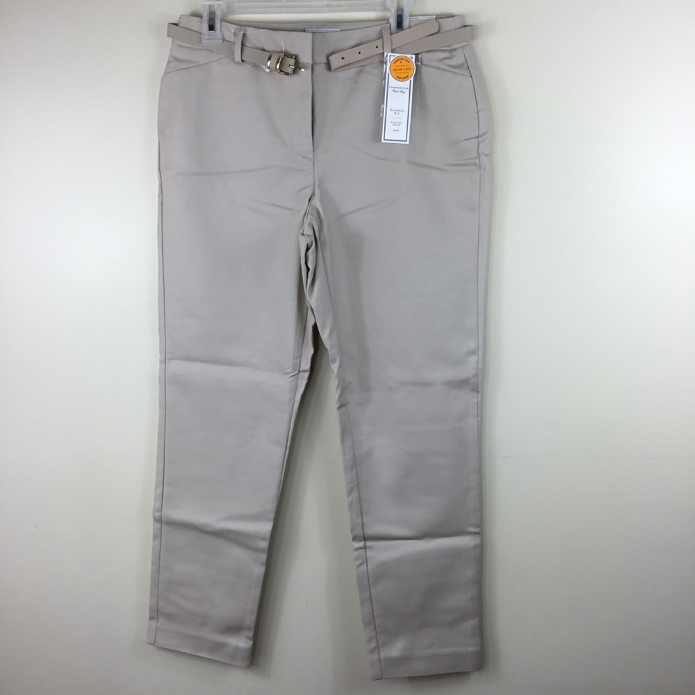Charter Club Women’s Ankle Slim Leg Beige Pants Size 8